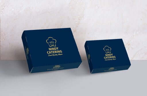 Desain Logo dan Box Kemasan Packaging Nindy Catering