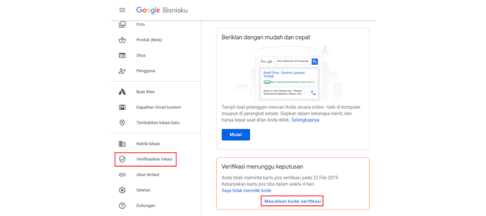 Beecreative Google Bisnisku Verifikasi